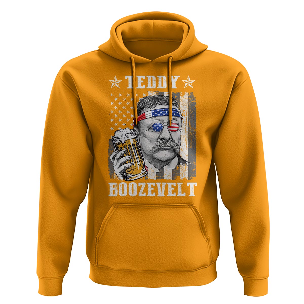 Funny 4th Of July Drinking Hoodie Teddy Boozevelt Theodore Roosevelt Patriotic Party - Wonder Print Shop