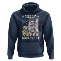 Funny 4th Of July Drinking Hoodie Teddy Boozevelt Theodore Roosevelt Patriotic Party - Wonder Print Shop