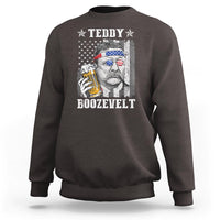 Funny 4th Of July Drinking Sweatshirt Teddy Boozevelt Theodore Roosevelt Patriotic Party - Wonder Print Shop