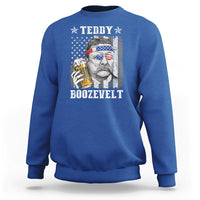 Funny 4th Of July Drinking Sweatshirt Teddy Boozevelt Theodore Roosevelt Patriotic Party - Wonder Print Shop