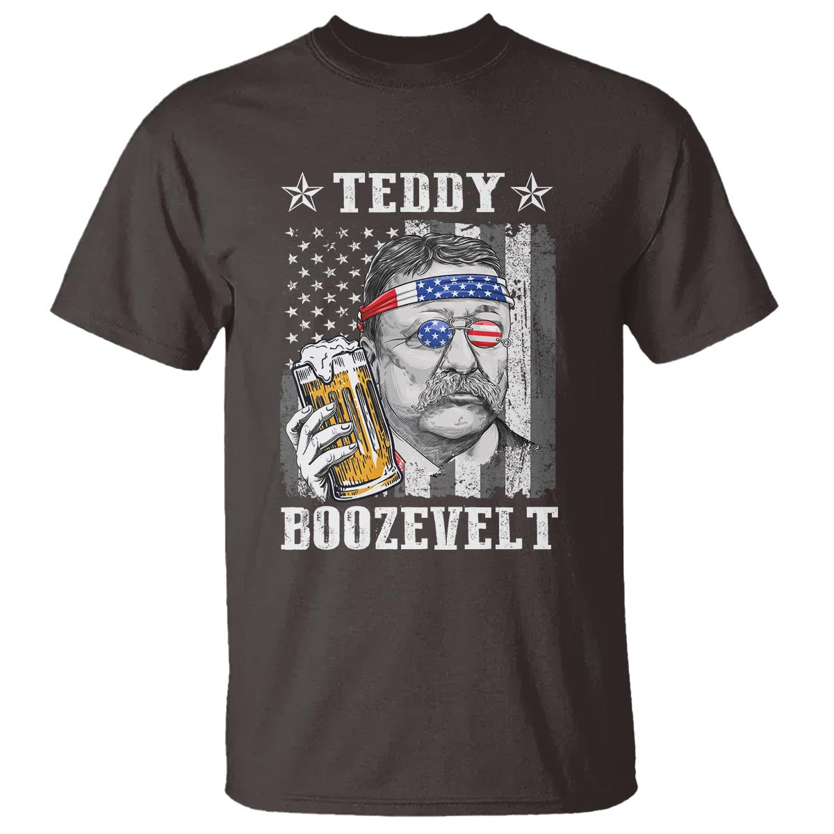 Funny 4th Of July Drinking T Shirt Teddy Boozevelt Theodore Roosevelt Patriotic Party - Wonder Print Shop