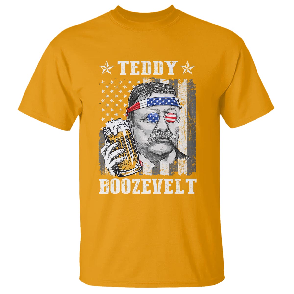Funny 4th Of July Drinking T Shirt Teddy Boozevelt Theodore Roosevelt Patriotic Party - Wonder Print Shop