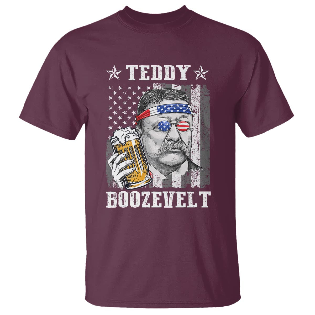 Funny 4th Of July Drinking T Shirt Teddy Boozevelt Theodore Roosevelt Patriotic Party - Wonder Print Shop