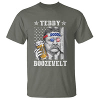 Funny 4th Of July Drinking T Shirt Teddy Boozevelt Theodore Roosevelt Patriotic Party - Wonder Print Shop