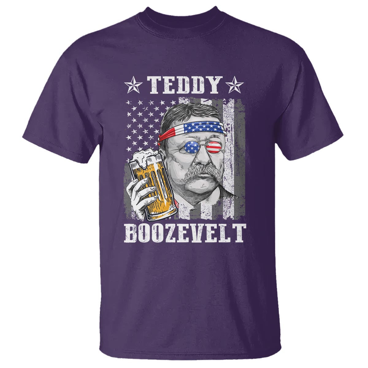 Funny 4th Of July Drinking T Shirt Teddy Boozevelt Theodore Roosevelt Patriotic Party - Wonder Print Shop