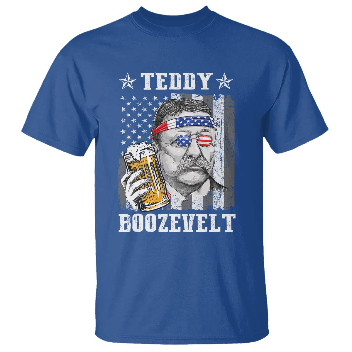 Funny 4th Of July Drinking T Shirt Teddy Boozevelt Theodore Roosevelt Patriotic Party - Wonder Print Shop