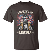 Funny 4th Of July T Shirt Drinking Like Lincoln Patriotic Party - Wonder Print Shop