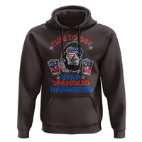 Funny 4th Of July Drinking Hoodie Time To Get Star Spangled Hammered Abraham Lincoln Patriotic Party - Wonder Print Shop