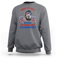 Funny 4th Of July Drinking Sweatshirt Time To Get Star Spangled Hammered Abraham Lincoln Patriotic Party - Wonder Print Shop