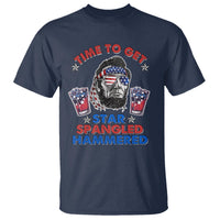 Funny 4th Of July Drinking T Shirt Time To Get Star Spangled Hammered Abraham Lincoln Patriotic Party - Wonder Print Shop