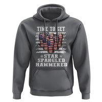 Funny 4th Of July Drinking Hoodie Time To Get Star Spangled Hammered Patriotic Party - Wonder Print Shop