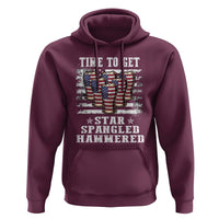 Funny 4th Of July Drinking Hoodie Time To Get Star Spangled Hammered Patriotic Party - Wonder Print Shop