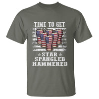Funny 4th Of July Drinking T Shirt Time To Get Star Spangled Hammered Patriotic Party - Wonder Print Shop