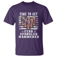 Funny 4th Of July Drinking T Shirt Time To Get Star Spangled Hammered Patriotic Party - Wonder Print Shop