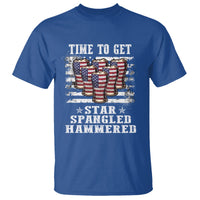 Funny 4th Of July Drinking T Shirt Time To Get Star Spangled Hammered Patriotic Party - Wonder Print Shop