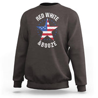 Funny 4th Of July Drinking Sweatshirt Red White And Booze Patriotic Party - Wonder Print Shop