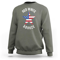 Funny 4th Of July Drinking Sweatshirt Red White And Booze Patriotic Party - Wonder Print Shop