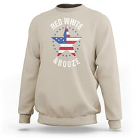 Funny 4th Of July Drinking Sweatshirt Red White And Booze Patriotic Party - Wonder Print Shop