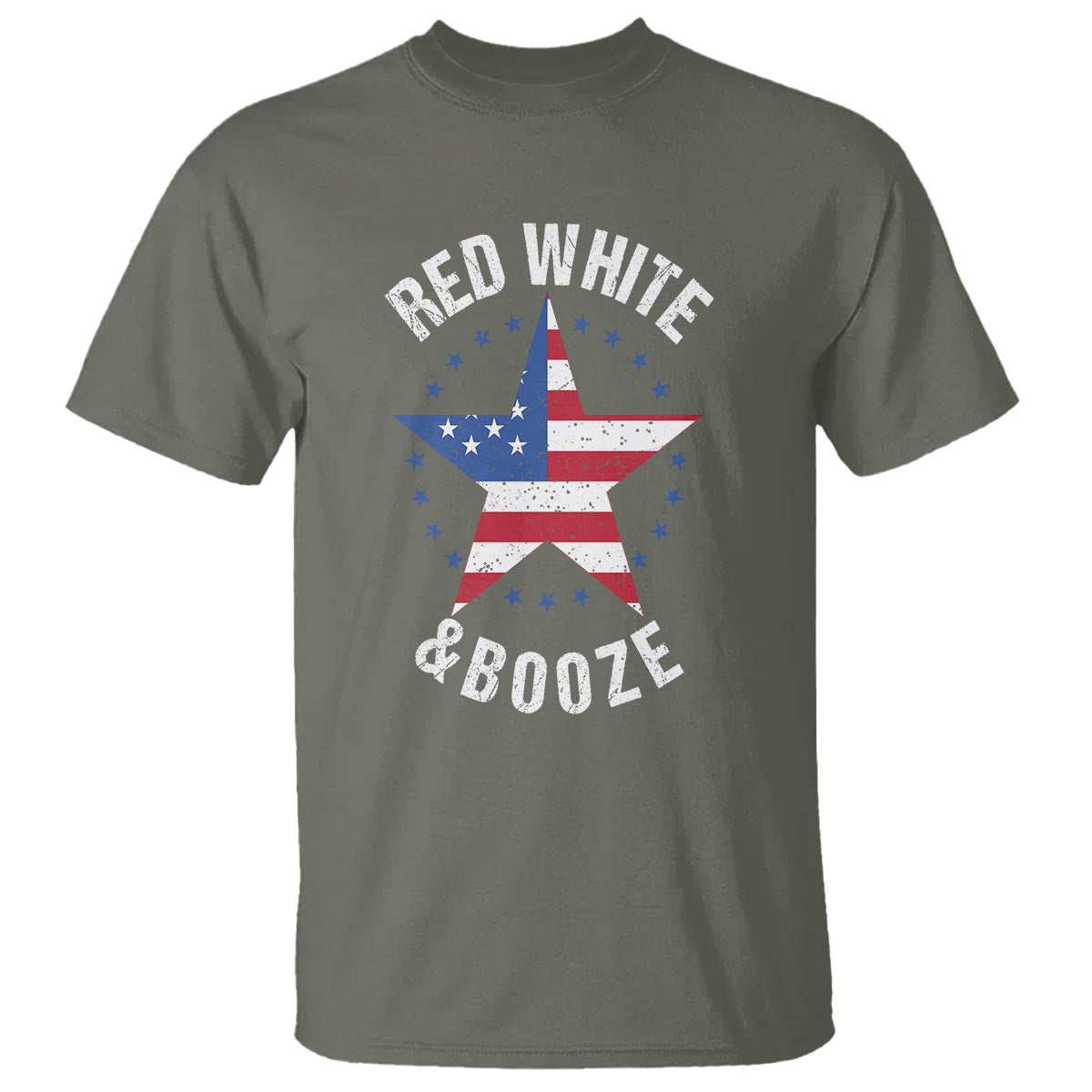 Funny 4th Of July Drinking T Shirt Red White And Booze Patriotic Party - Wonder Print Shop