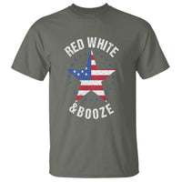 Funny 4th Of July Drinking T Shirt Red White And Booze Patriotic Party - Wonder Print Shop
