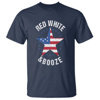 Funny 4th Of July Drinking T Shirt Red White And Booze Patriotic Party - Wonder Print Shop