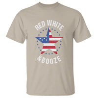 Funny 4th Of July Drinking T Shirt Red White And Booze Patriotic Party - Wonder Print Shop