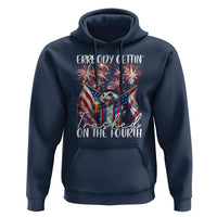 Funny 4th Of July Drinking Hoodie Everybody Gettin' Trashed On the Fourth American Opossum Patriotic Party - Wonder Print Shop