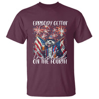 Funny 4th Of July Drinking T Shirt Everybody Gettin' Trashed On the Fourth American Opossum Patriotic Party - Wonder Print Shop