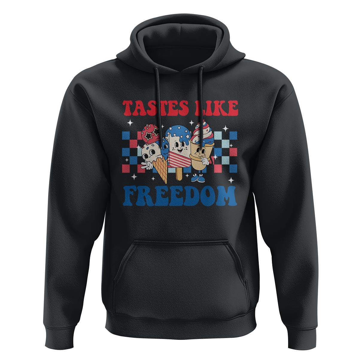 Funny 4th Of July Hoodie Tastes Like Freedom American Ice Cream - Wonder Print Shop