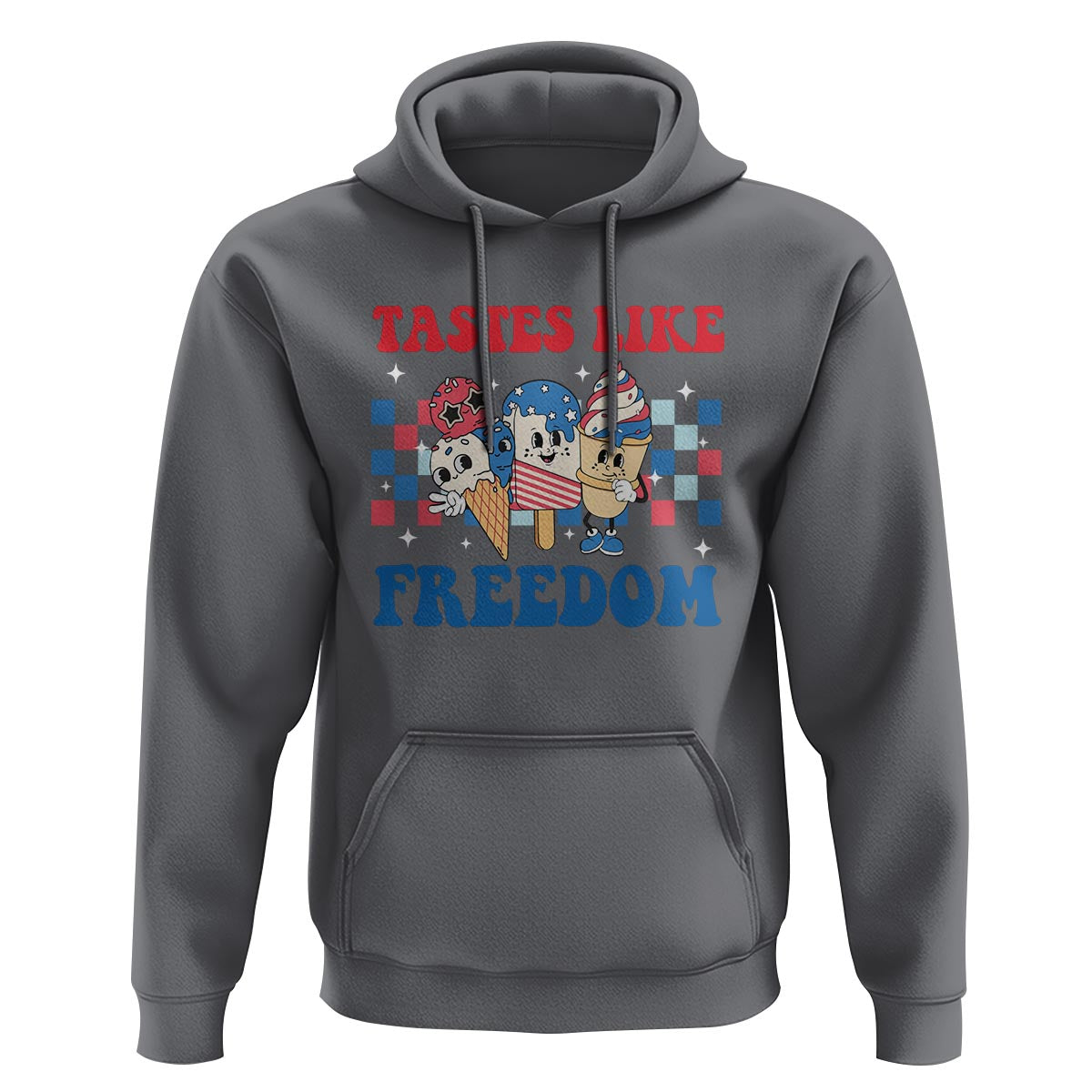Funny 4th Of July Hoodie Tastes Like Freedom American Ice Cream - Wonder Print Shop