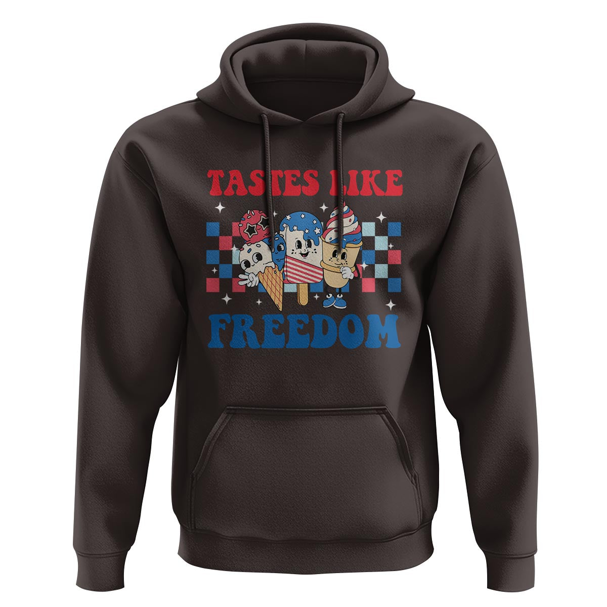 Funny 4th Of July Hoodie Tastes Like Freedom American Ice Cream - Wonder Print Shop
