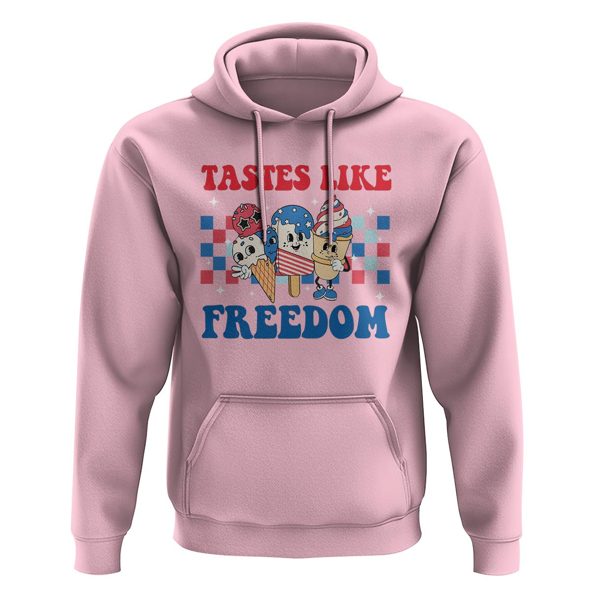 Funny 4th Of July Hoodie Tastes Like Freedom American Ice Cream - Wonder Print Shop