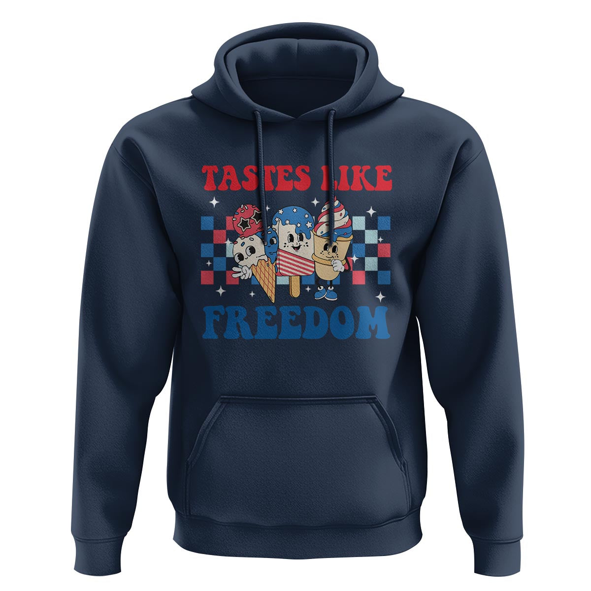 Funny 4th Of July Hoodie Tastes Like Freedom American Ice Cream - Wonder Print Shop