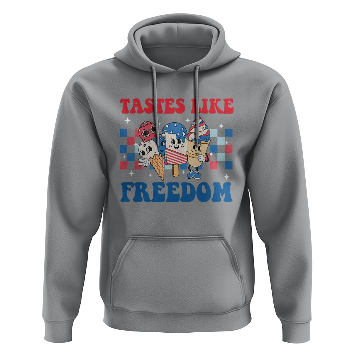 Funny 4th Of July Hoodie Tastes Like Freedom American Ice Cream - Wonder Print Shop