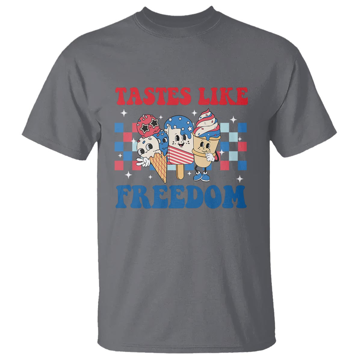 Funny 4th Of July T Shirt Tastes Like Freedom American Ice Cream - Wonder Print Shop