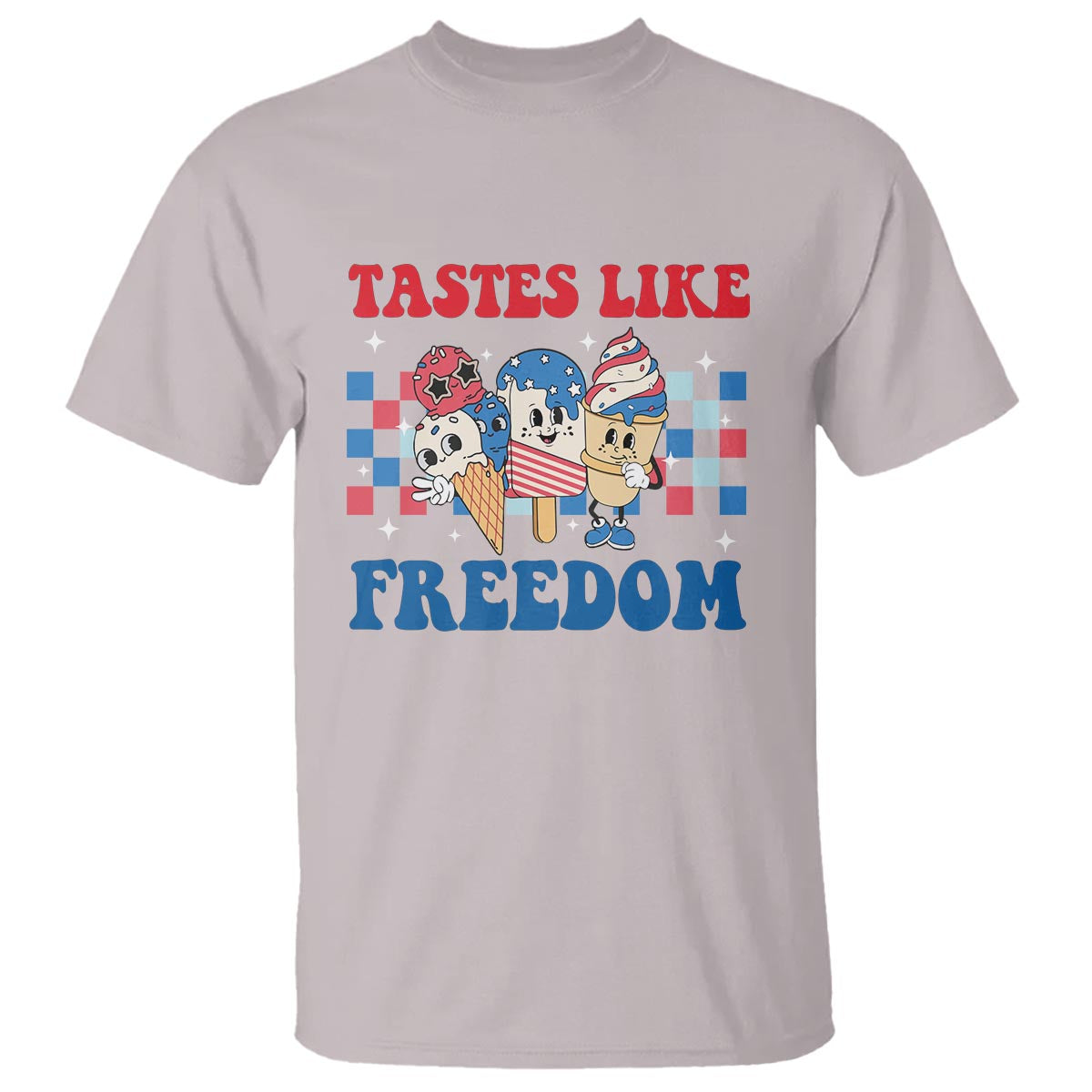 Funny 4th Of July T Shirt Tastes Like Freedom American Ice Cream - Wonder Print Shop