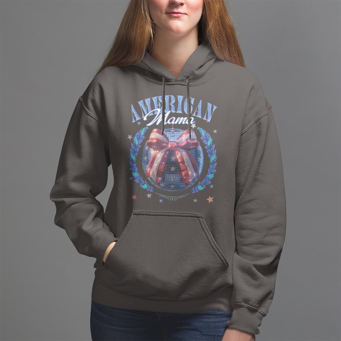 American Mama Hoodie Coquette Disco Ball 4th Of July - Wonder Print Shop