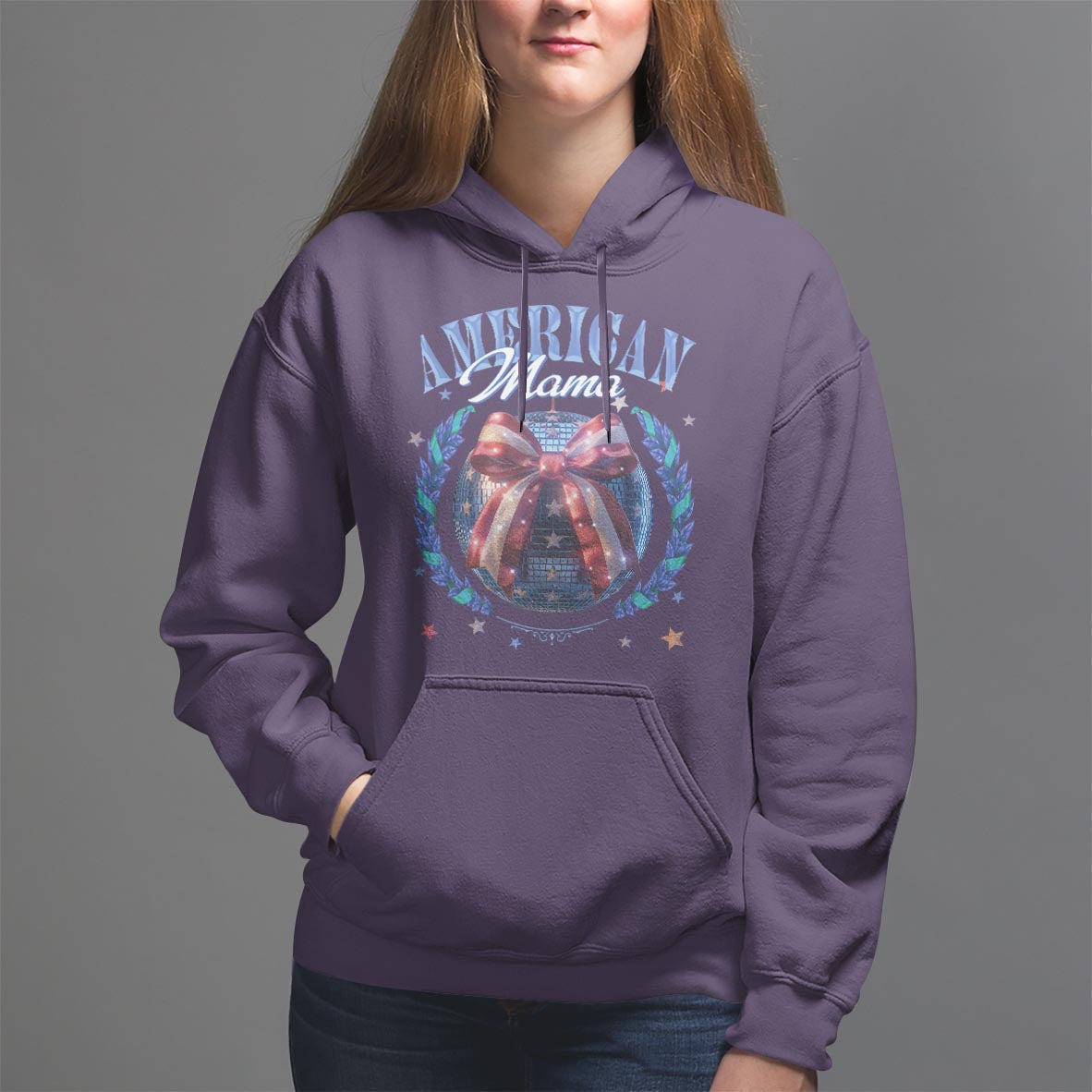 American Mama Hoodie Coquette Disco Ball 4th Of July - Wonder Print Shop