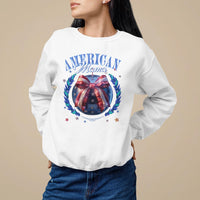 American Mama Sweatshirt Coquette Disco Ball 4th Of July - Wonder Print Shop