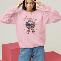 American Girly Sweatshirt Coquette Girl Vintage 4th Of July - Wonder Print Shop