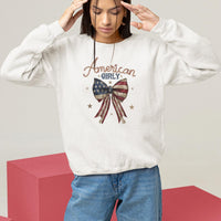 American Girly Sweatshirt Coquette Girl Vintage 4th Of July - Wonder Print Shop