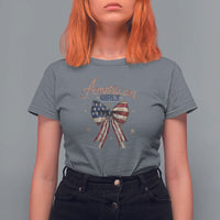 American Girly T Shirt For Women Coquette Girl Vintage 4th Of July - Wonder Print Shop
