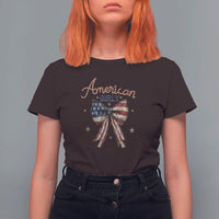 American Girly T Shirt For Women Coquette Girl Vintage 4th Of July - Wonder Print Shop