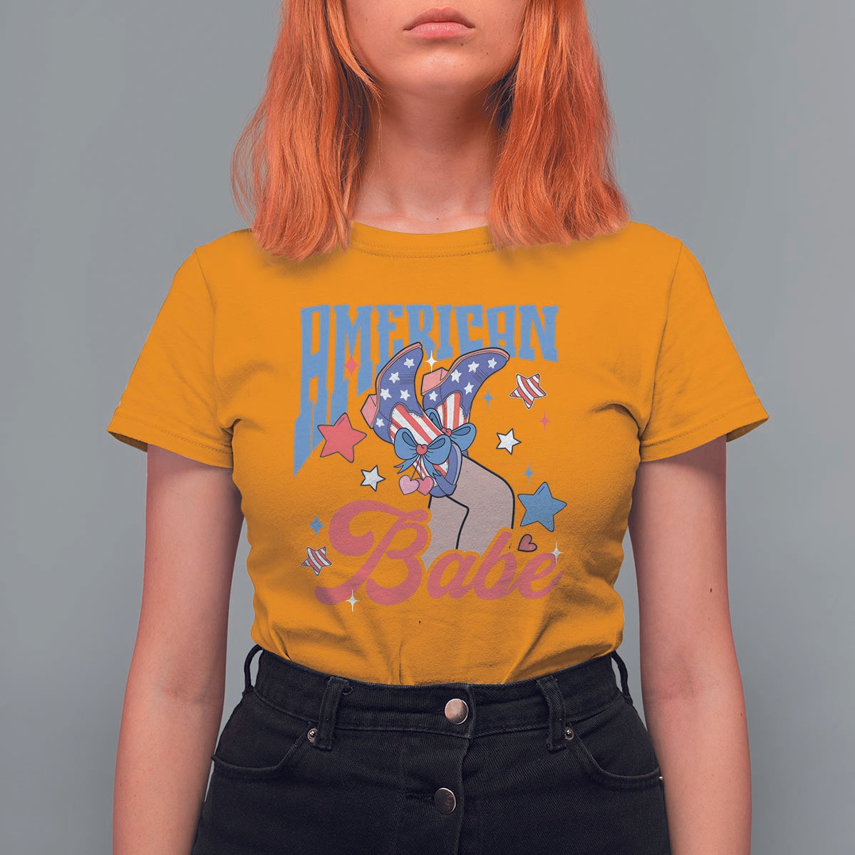 American Babe T Shirt For Women Cowgirl Coquette 4th Of July - Wonder Print Shop
