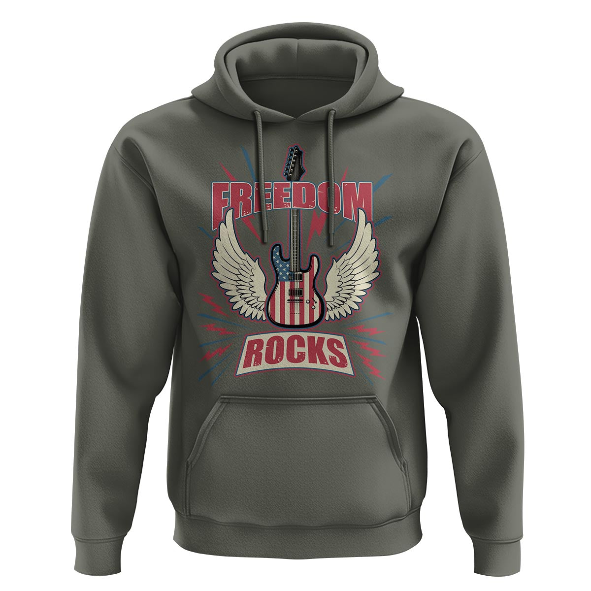 4th Of July Rock Lover Hoodie Freedom Rocks Patriotic Party - Wonder Print Shop