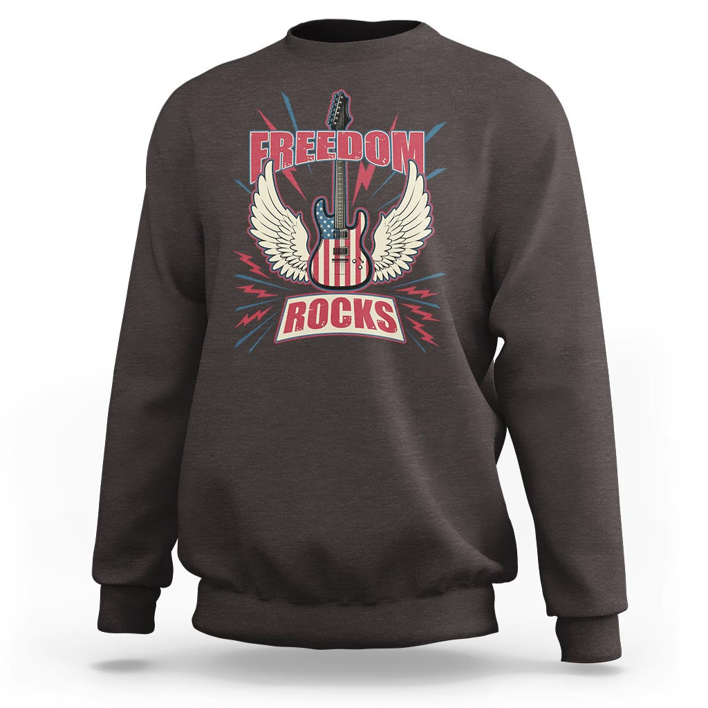 4th Of July Rock Lover Sweatshirt Freedom Rocks Patriotic Party - Wonder Print Shop