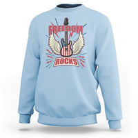 4th Of July Rock Lover Sweatshirt Freedom Rocks Patriotic Party - Wonder Print Shop