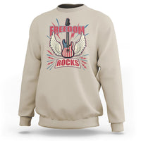 4th Of July Rock Lover Sweatshirt Freedom Rocks Patriotic Party - Wonder Print Shop