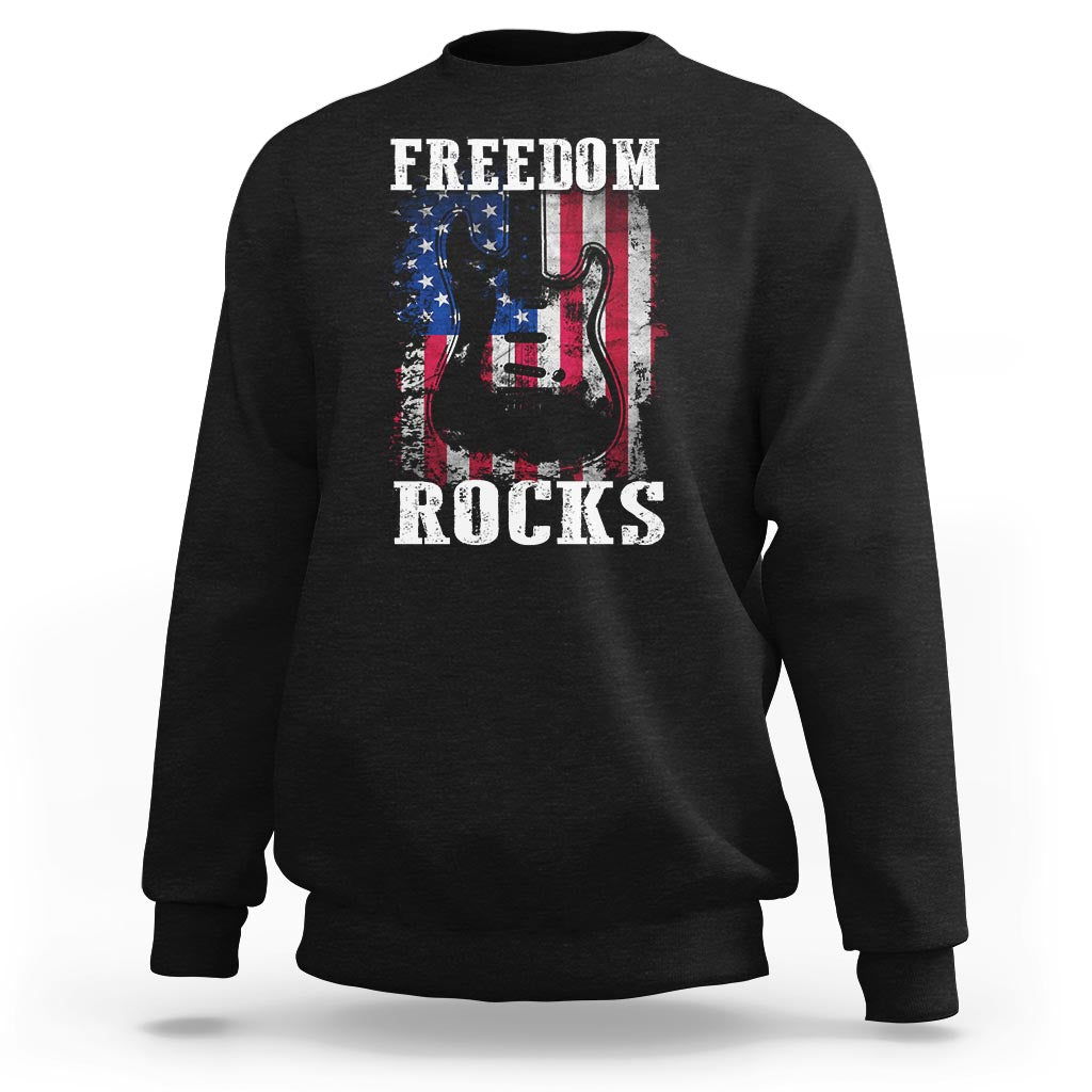 4th Of July Rock Lover Sweatshirt Freedom Rocks Patriotic Party - Wonder Print Shop