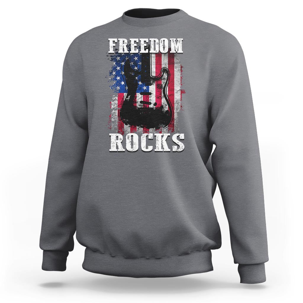 4th Of July Rock Lover Sweatshirt Freedom Rocks Patriotic Party - Wonder Print Shop